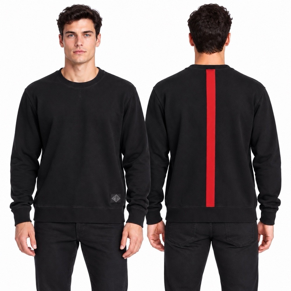 Ovadia & Sons Dune Black Red Stripe Crewneck Sweatshirt M Luxury Streetwear